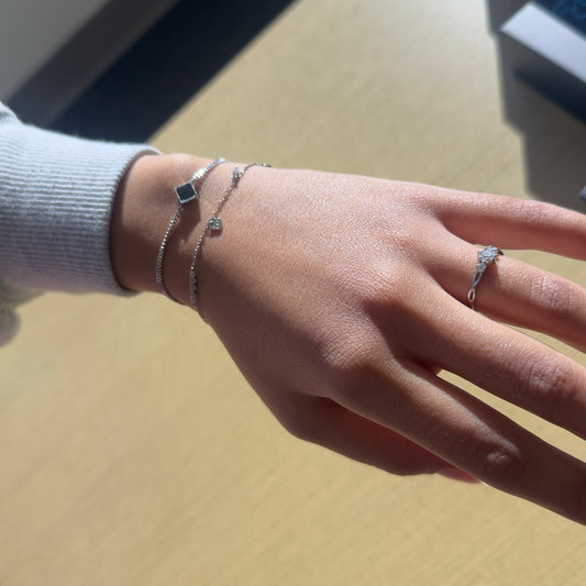 Everyday Silver Jewelry Set | Ring & Layered Bracelets Amtikiss Casuals