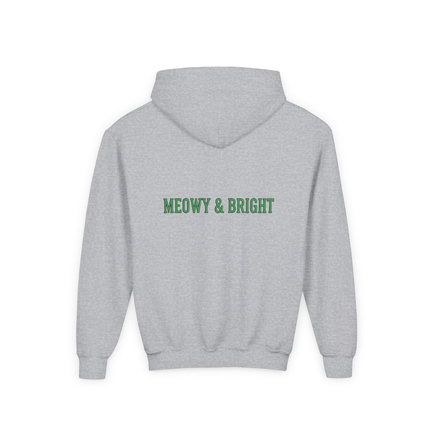 Meowy and Bright Christmas Cats Youth Hoodie | Jolly Holiday Cat Design Printify