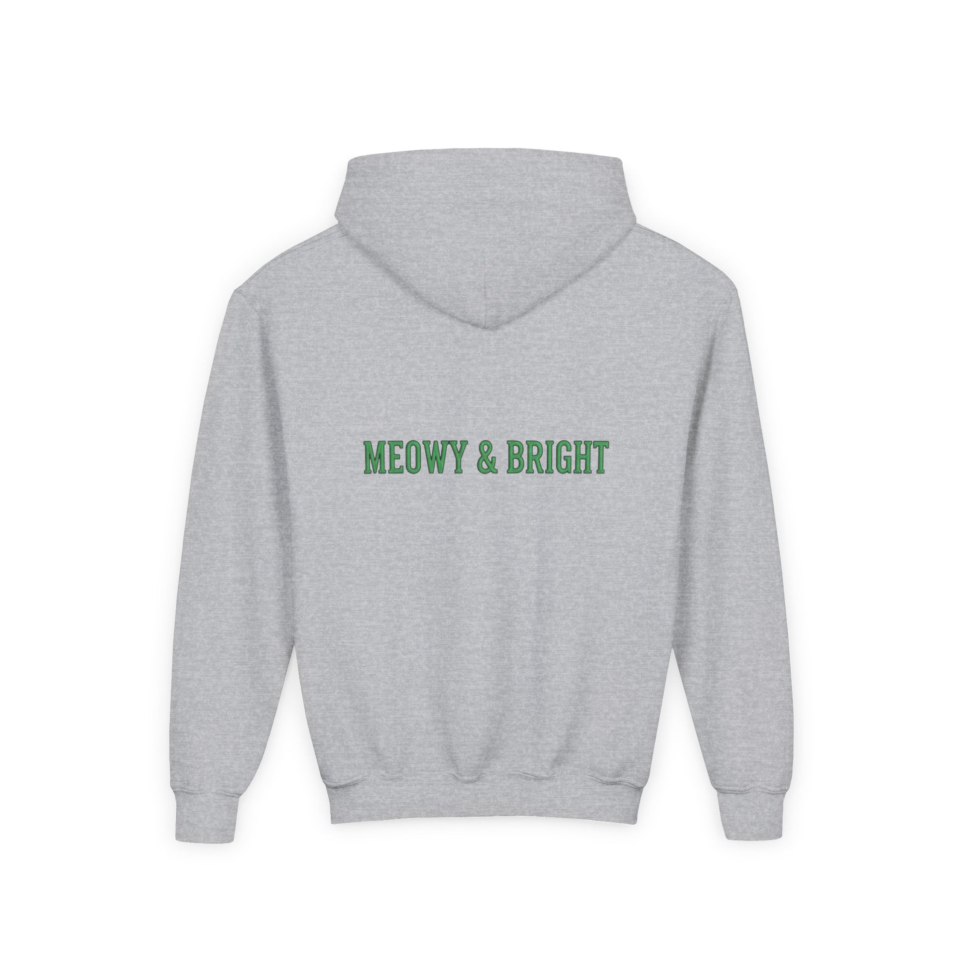 Meowy and Bright Christmas Cats Youth Hoodie | Jolly Holiday Cat Design Printify