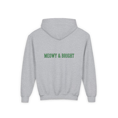 Meowy and Bright Christmas Cats Youth Hoodie | Jolly Holiday Cat Design Printify