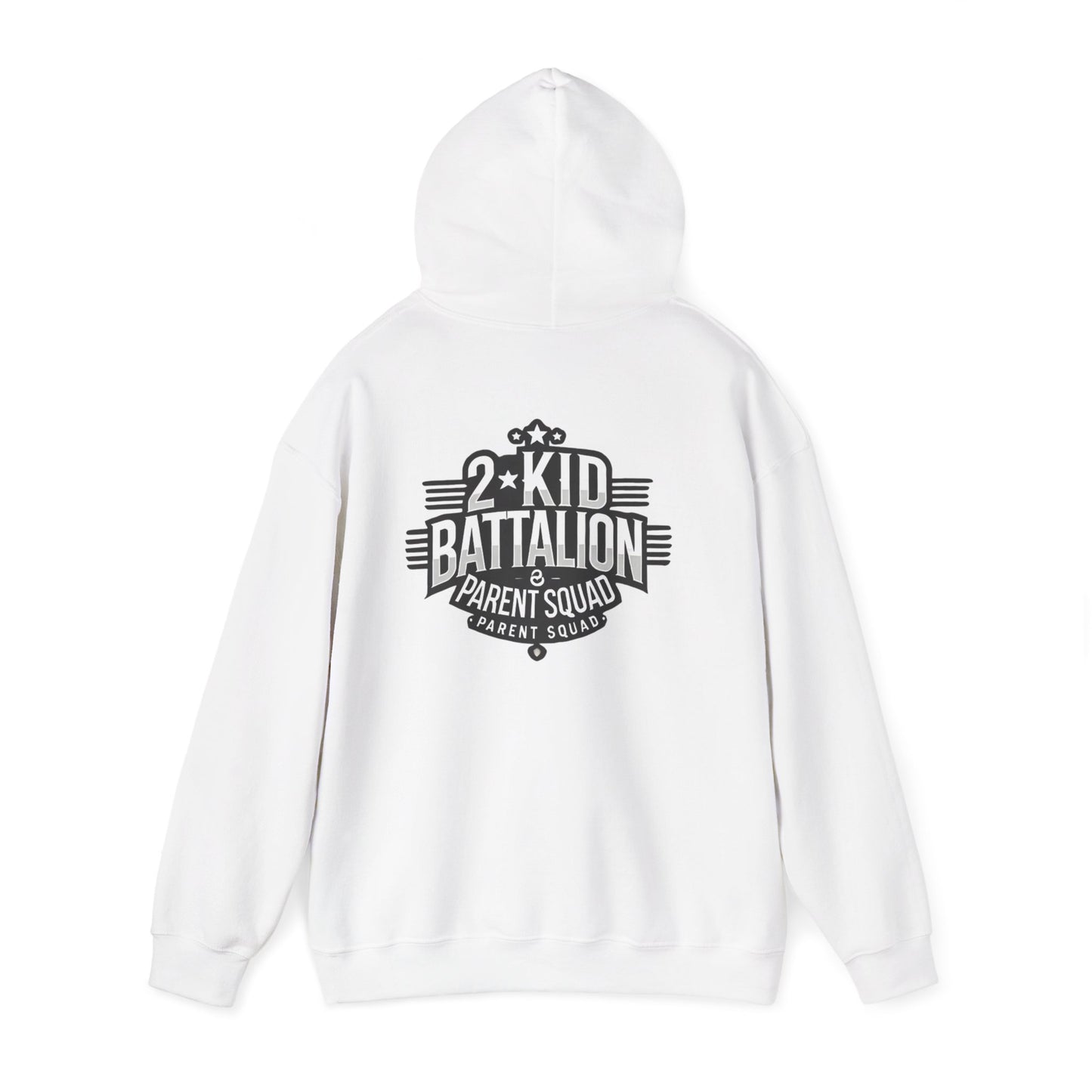 Cozy Pullover Hoodie, Soft Fleece Sweater for Men and Women, Warm Hooded Jumper, Comfy Sweatshirt with Size Chart, Casual Outerwear, 2-Kid-Batallion Printify