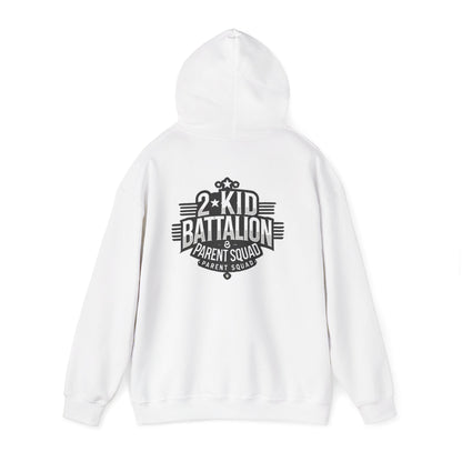 Cozy Pullover Hoodie, Soft Fleece Sweater for Men and Women, Warm Hooded Jumper, Comfy Sweatshirt with Size Chart, Casual Outerwear, 2-Kid-Batallion Printify