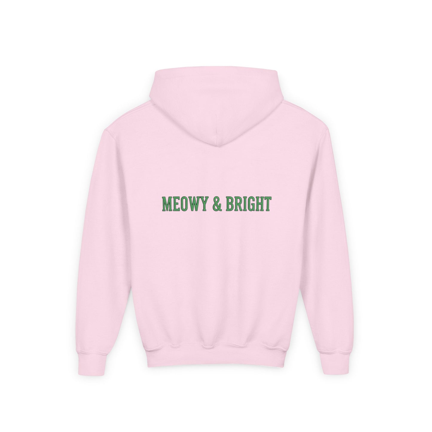 Meowy and Bright Christmas Cats Youth Hoodie | Jolly Holiday Cat Design Printify