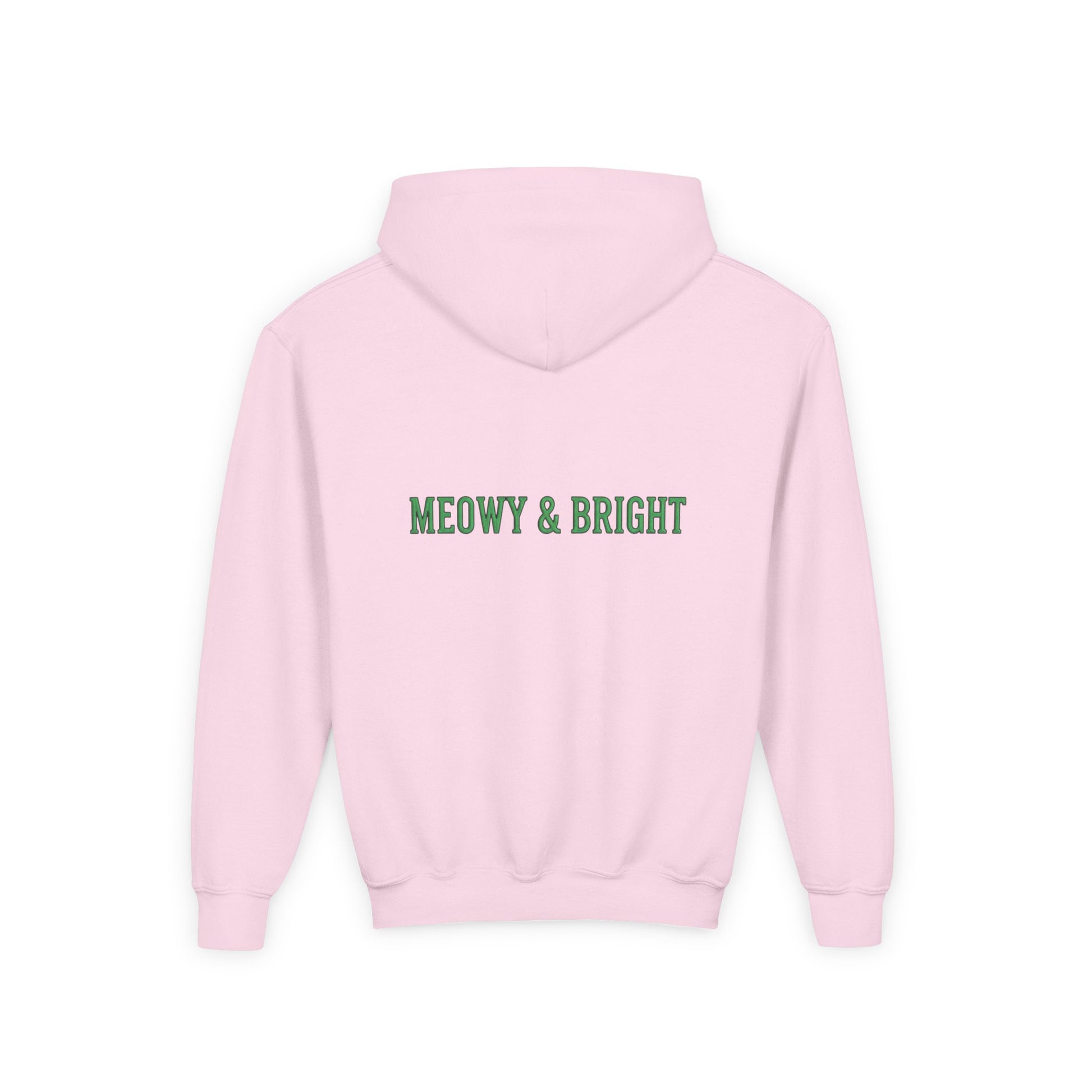 Meowy and Bright Christmas Cats Youth Hoodie | Jolly Holiday Cat Design Printify