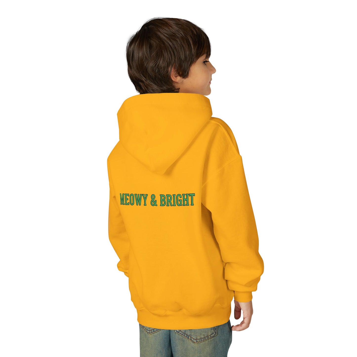 Meowy and Bright Christmas Cats Youth Hoodie | Jolly Holiday Cat Design Printify