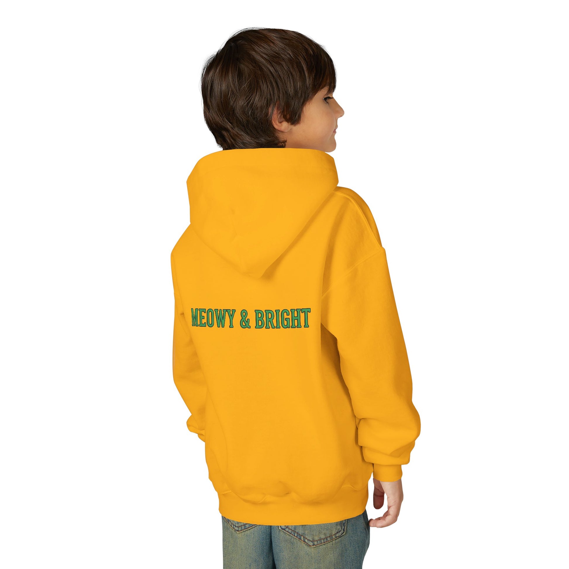 Meowy and Bright Christmas Cats Youth Hoodie | Jolly Holiday Cat Design Printify