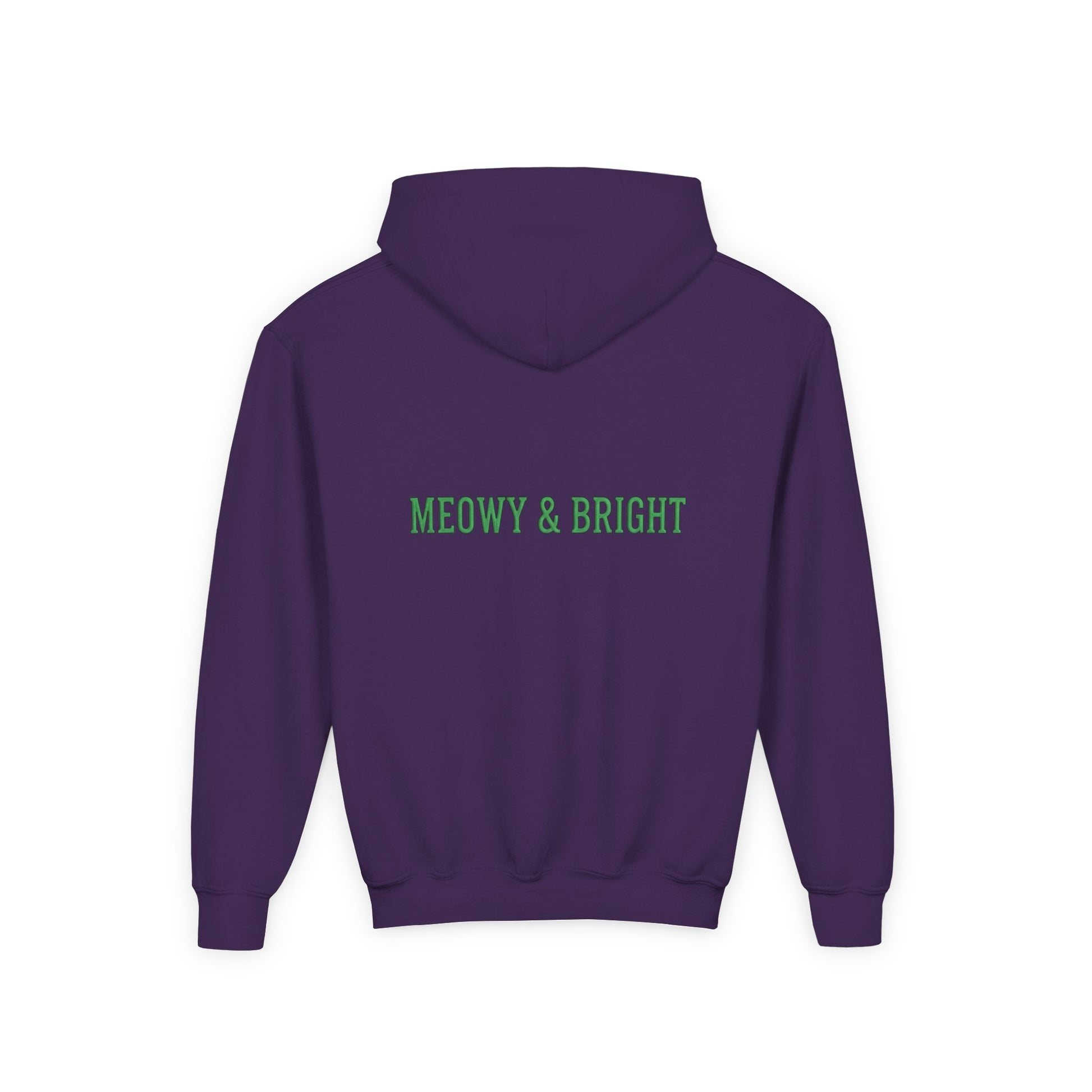 Meowy and Bright Christmas Cats Youth Hoodie | Jolly Holiday Cat Design Printify