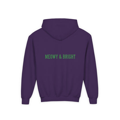Meowy and Bright Christmas Cats Youth Hoodie | Jolly Holiday Cat Design Printify
