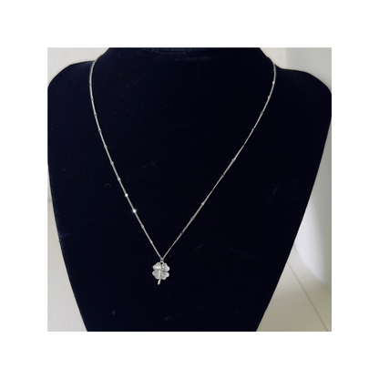 925 Sterling Silver Four - Leaf Clover Necklace – Hypoallergenic Lucky Charm with Mother - of - Pearl Inlay for Sensitive Skin - Amtikiss Casuals