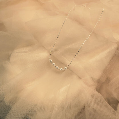 925 Sterling Silver Pearl Chain Necklace - Delicate Pearl Jewelry - Amtikiss Casuals