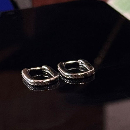925 Sterling Silver Rectangular Hoop Earrings - Hypoallergenic & Elegant for All Ages - Amtikiss Casuals