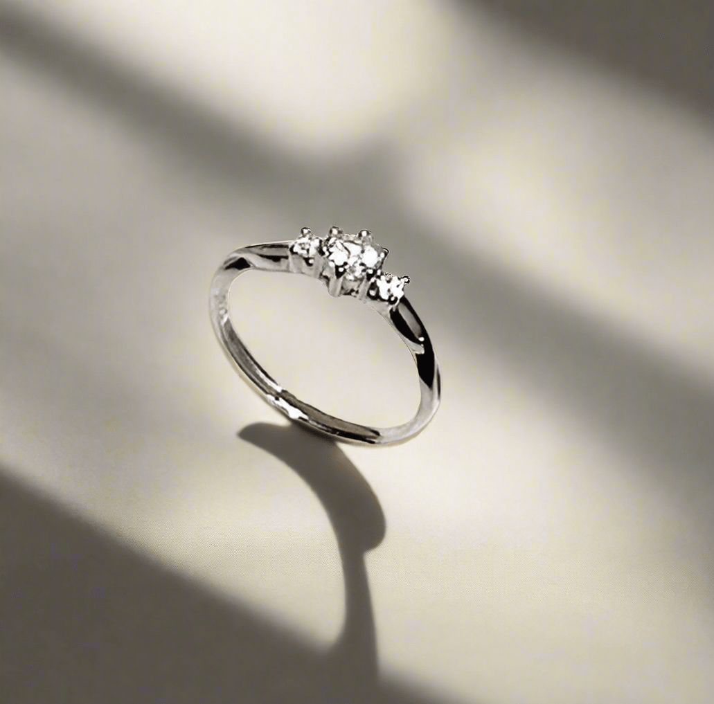 925 Sterling Silver Ring – Elegant Hypoallergenic Silver Ring with Star - Cut Zircon - Amtikiss Casuals