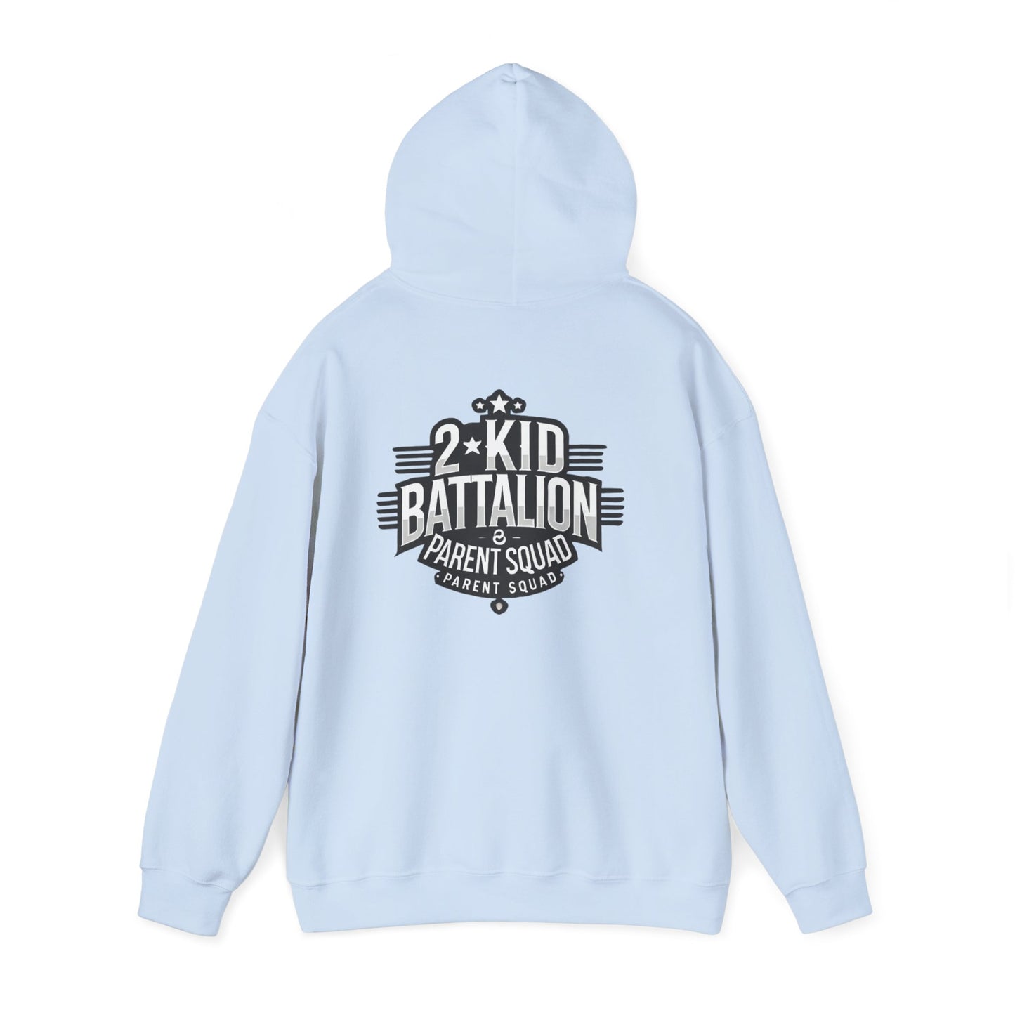 Cozy Pullover Hoodie, Soft Fleece Sweater for Men and Women, Warm Hooded Jumper, Comfy Sweatshirt with Size Chart, Casual Outerwear, 2-Kid-Batallion Printify