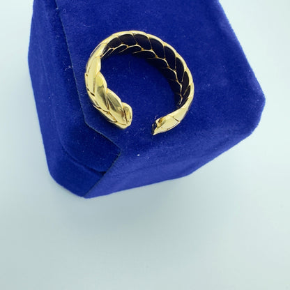 Hypoallergenic Gold Played Cuban Ring - Nickel Free Stainless Steel Jewelry for Sensitive Skin Amtikiss Casuals