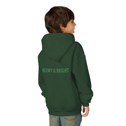 Meowy and Bright Christmas Cats Youth Hoodie | Jolly Holiday Cat Design Printify