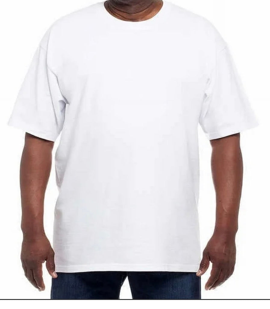 Kirkland Signature Men Premium White Crewneck T-Shirt 100% Cotton Plain Tee Amtikiss Casuals
