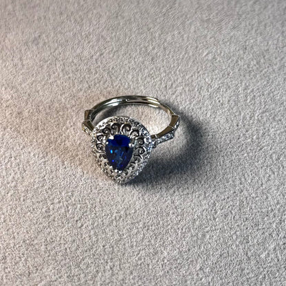 925 Sterling Silver Sapphire Fidget Ring - Removable Head Anxiety Ring Amtikiss Casuals