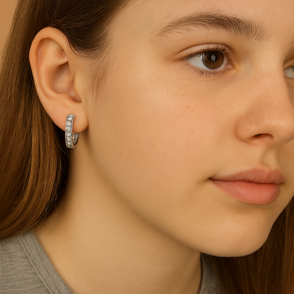 925 Sterling Silver Rectangular Hoop Earrings - Hypoallergenic & Elegant for All Ages Amtikiss