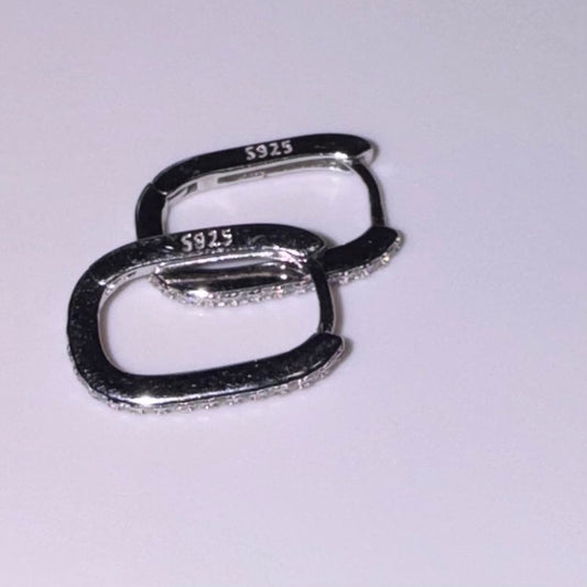 925 Sterling Silver Rectangular Hoop Earrings - Hypoallergenic & Elegant for All Ages