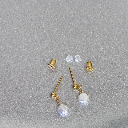 Elegant Gold-Plated Freshwater Pearl Drop Earring – Minimalist Luxury Jewelry for Sensitive Skin Amtikiss