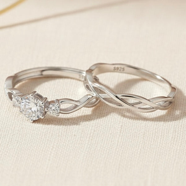 Amtikiss Casuals Women's Round Cut Sterling Silver Engagement  Ring for Sensitive Skin Amtikiss