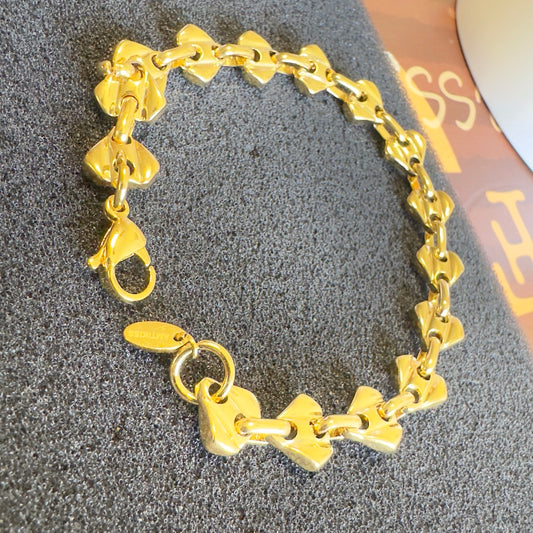 Premium Unisex Stainless Steel Chain Bracelet - Hypoallergenic Gold-Tone with Amtikiss Pendant Amtikiss Casuals