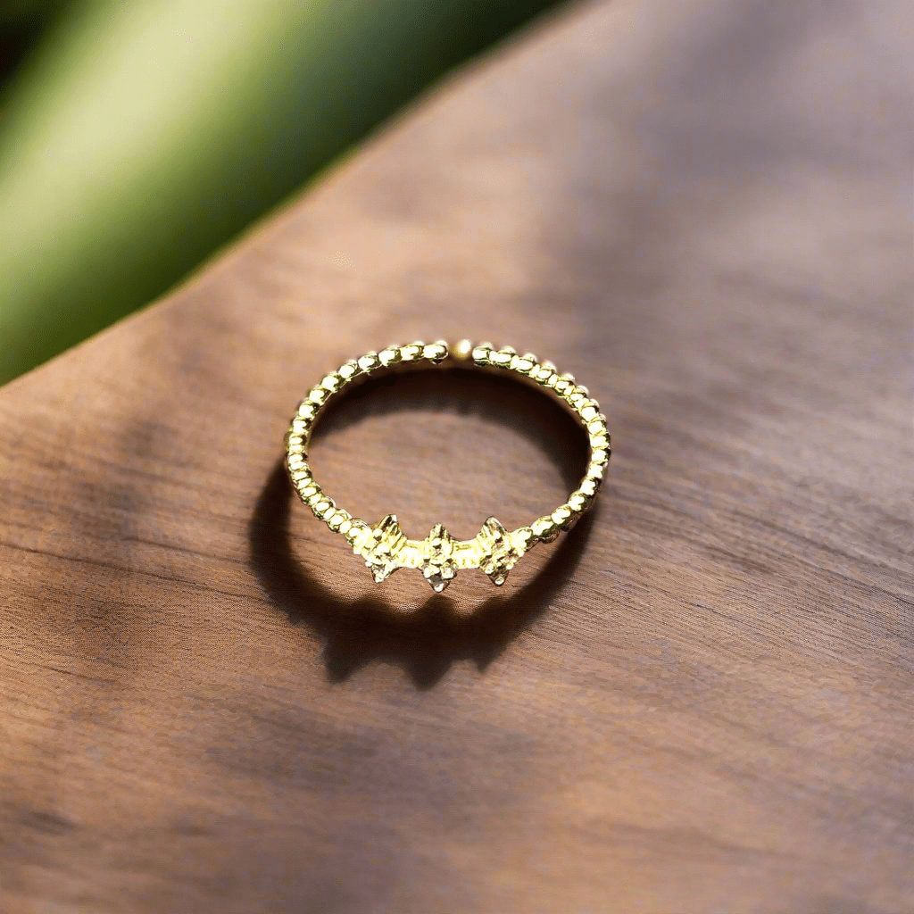 Adjustable 14K Gold - Plated 925 Silver Beaded Bracelet with Dainty CZ Stones – Elegant Stackable Charm - Amtikiss Casuals