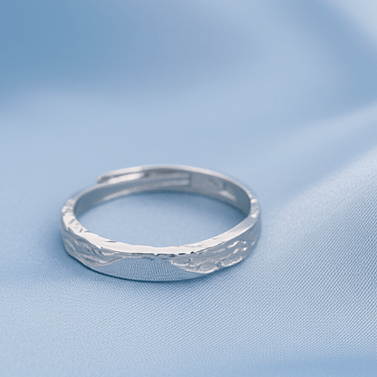 Adjustable 999 Sterling Silver Ring with Twisted Clear Zircon - Hypoallergenic Luxury Jewelry - Amtikiss Casuals