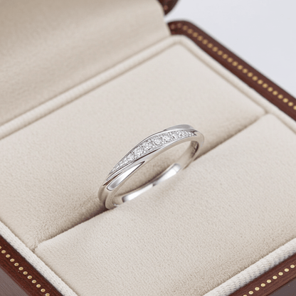 Adjustable 999 Sterling Silver Twisted Ring with Clear Zircon - Hypoallergenic Luxury Jewelry - Amtikiss Casuals