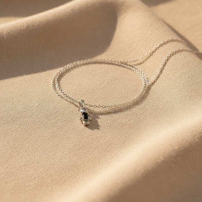 Bear Pendant Necklace Flat Lay