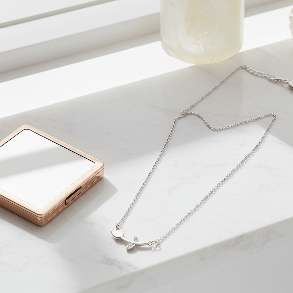 Delicate 925 Sterling Silver Twig Necklace - Hypoallergenic Nature - Inspired Jewelry - Amtikiss Casuals