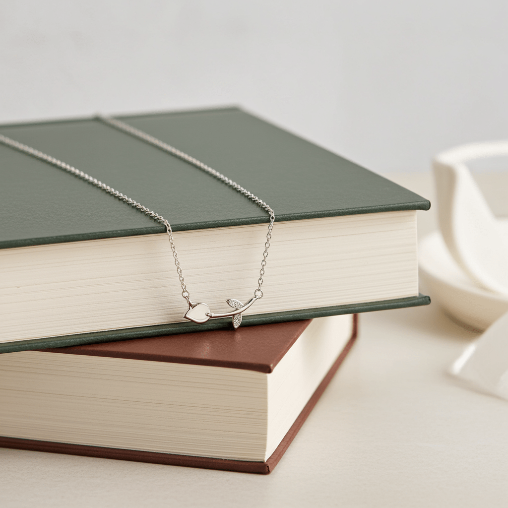 Delicate 925 Sterling Silver Twig Necklace - Hypoallergenic Nature - Inspired Jewelry - Amtikiss Casuals