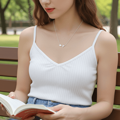 Delicate 925 Sterling Silver Twig Necklace - Hypoallergenic Nature - Inspired Jewelry - Amtikiss Casuals