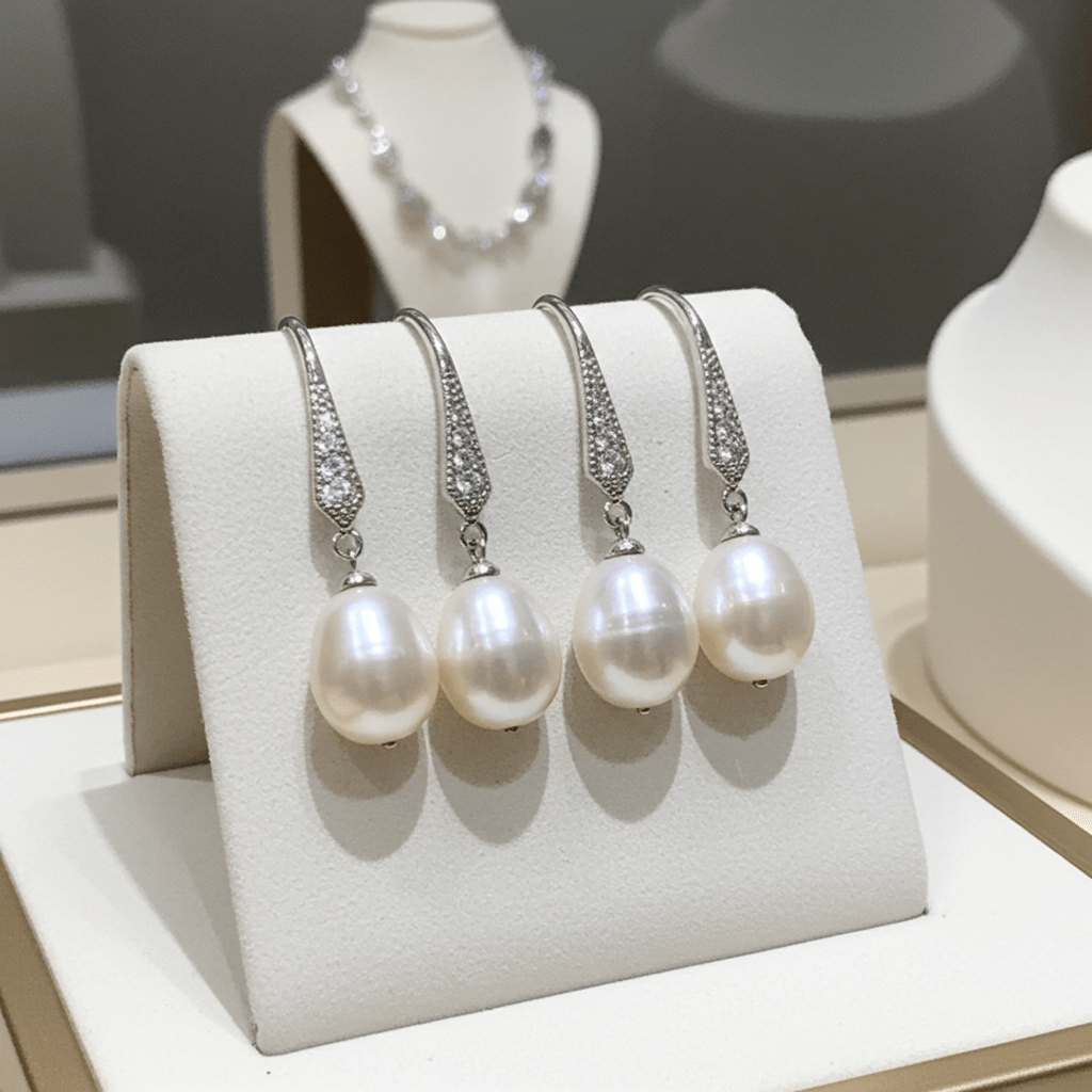 Elegant 925 Sterling Silver Pearl Drop Earrings – Hypoallergenic & Rhodium - Plated for Sensitive Skin | Amtikiss Casuals - Amtikiss Casuals