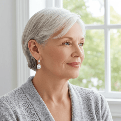 Elegant 925 Sterling Silver Pearl Drop Earrings – Hypoallergenic & Rhodium - Plated for Sensitive Skin | Amtikiss Casuals - Amtikiss Casuals
