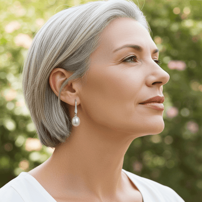 Elegant 925 Sterling Silver Pearl Drop Earrings – Hypoallergenic & Rhodium - Plated for Sensitive Skin | Amtikiss Casuals - Amtikiss Casuals