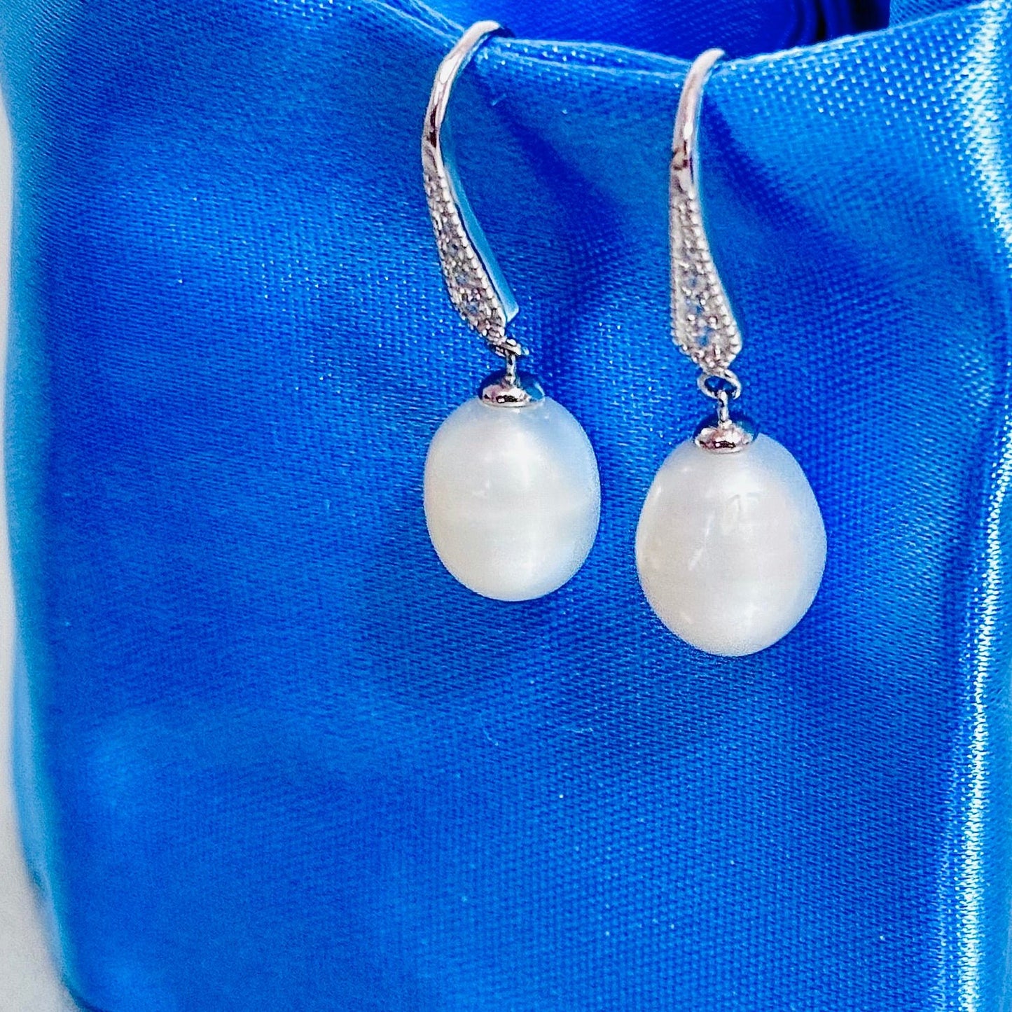 Elegant 925 Sterling Silver Pearl Drop Earrings – Hypoallergenic & Rhodium - Plated for Sensitive Skin | Amtikiss Casuals - Amtikiss Casuals
