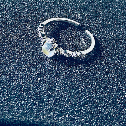 Elegant Moonstone Butterfly Ring - 925 Sterling Silver Adjustable Band | Hypoallergenic Nature Jewelry - Amtikiss Casuals