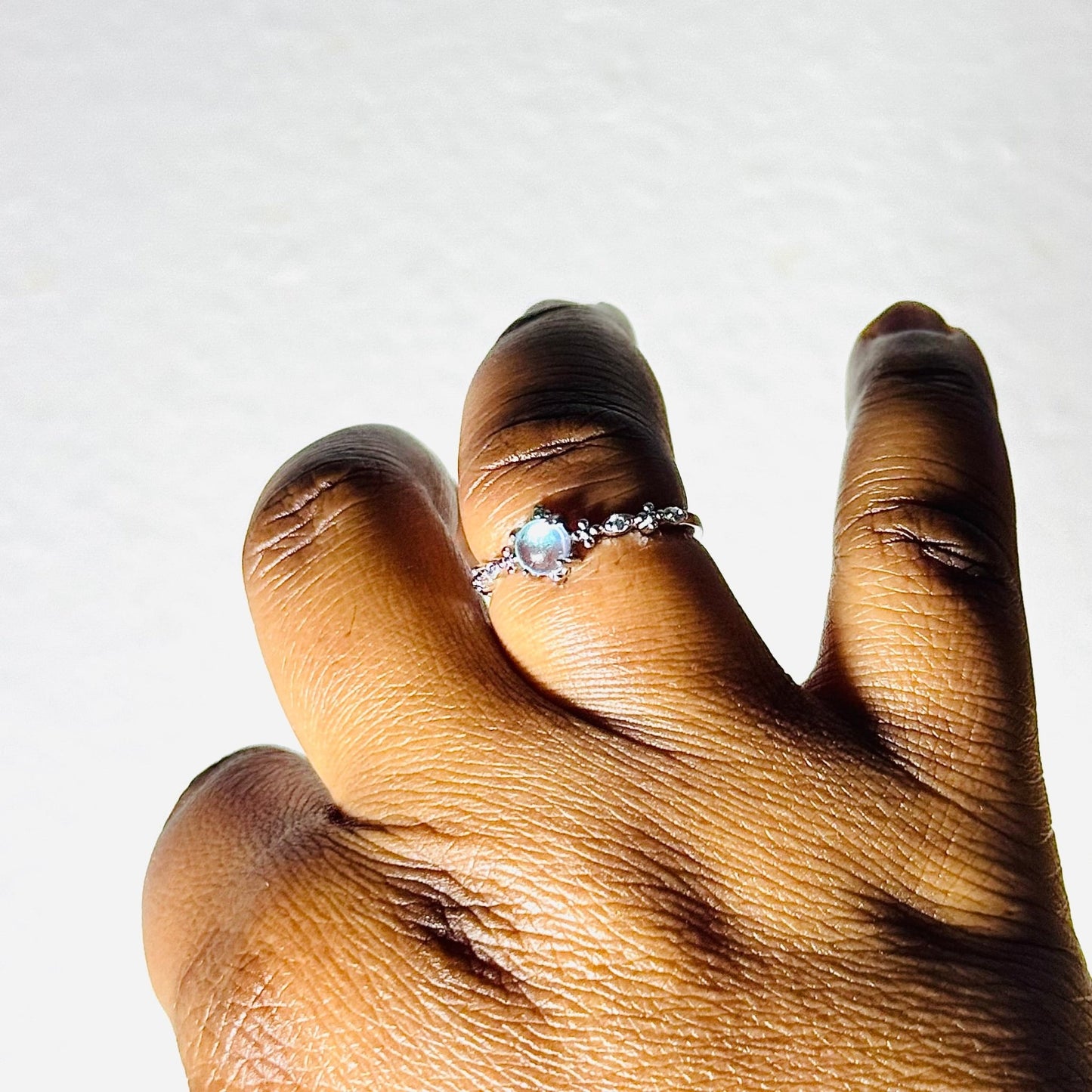 Elegant Moonstone Butterfly Ring - 925 Sterling Silver Adjustable Band | Hypoallergenic Nature Jewelry - Amtikiss Casuals