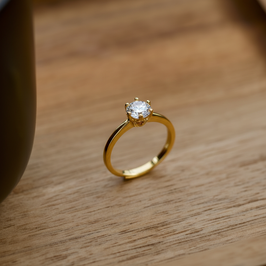 Gold-Plated Ring Macro Close-up