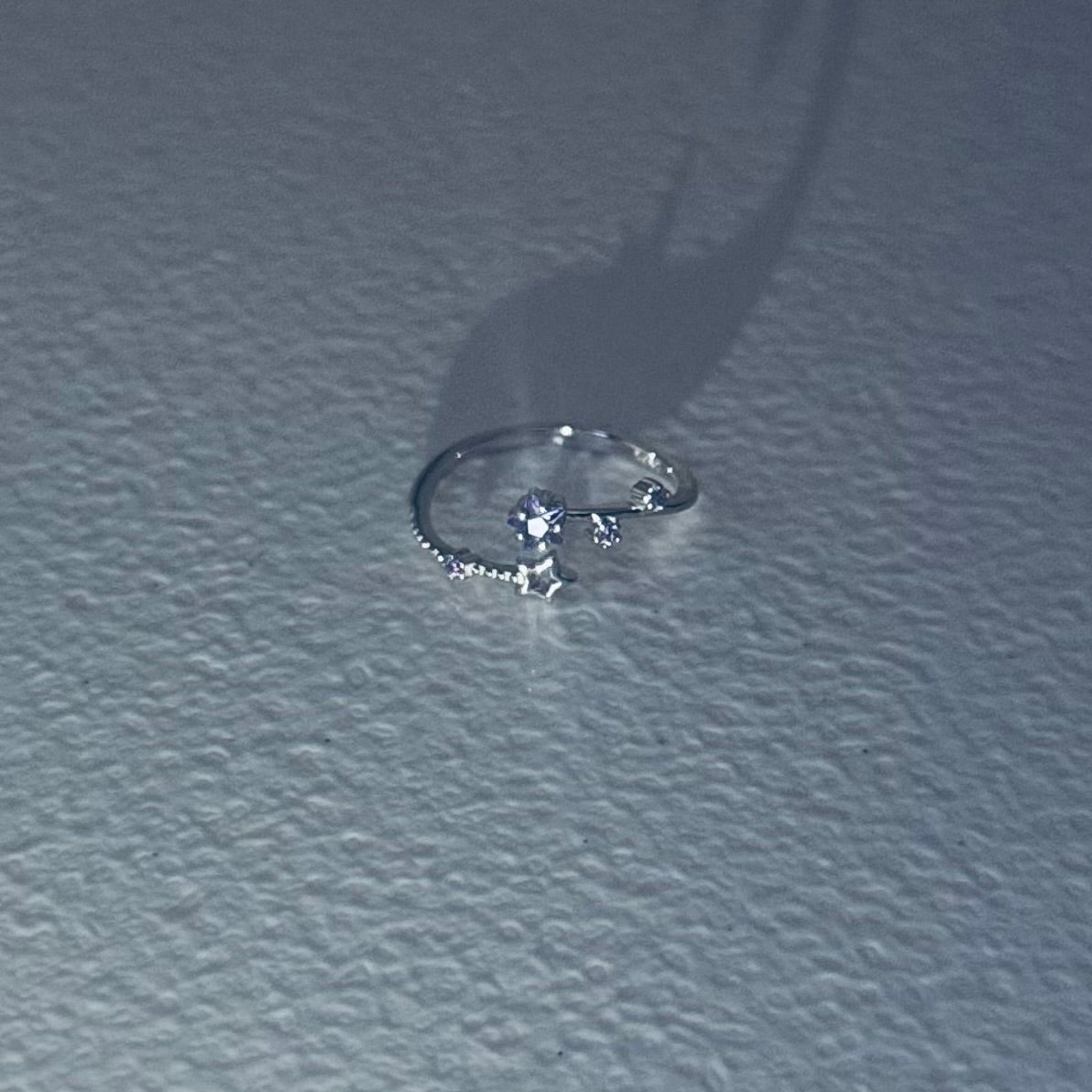 Hypoallergenic 925 Sterling Silver Open Star Zircon Ring - Adjustable Celestial Jewelry - Amtikiss Casuals