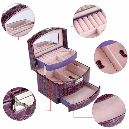 Luxury Jewelry Box – 3 Layers Tangle Free Jewelry Organizer & Elegant Designer Jewelry Chest - Amtikiss Casuals