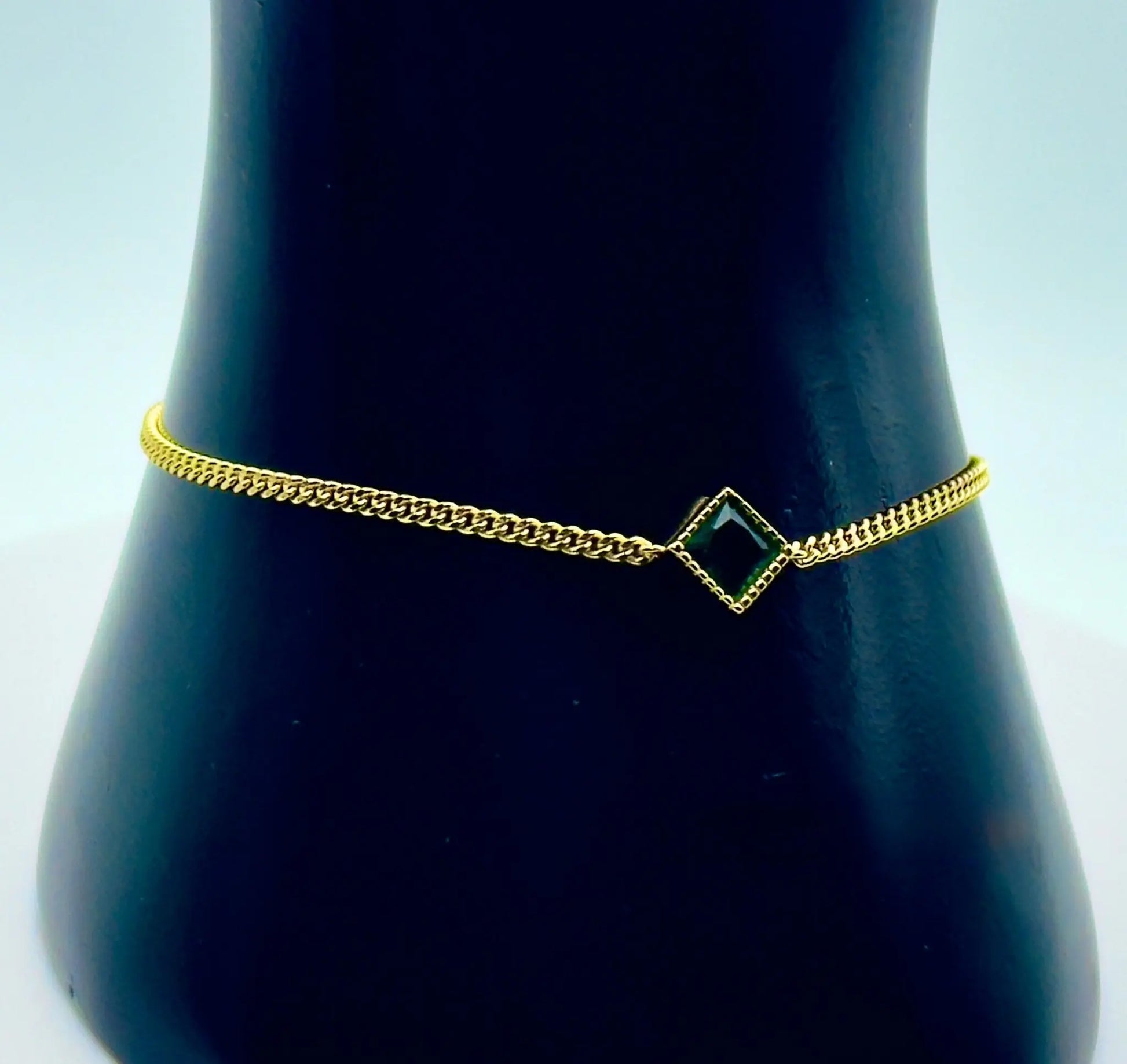 Luxury S925 Sterling Silver Green Zircon Bracelet - Elegant Gold - Plated Jewelry - Amtikiss Casuals