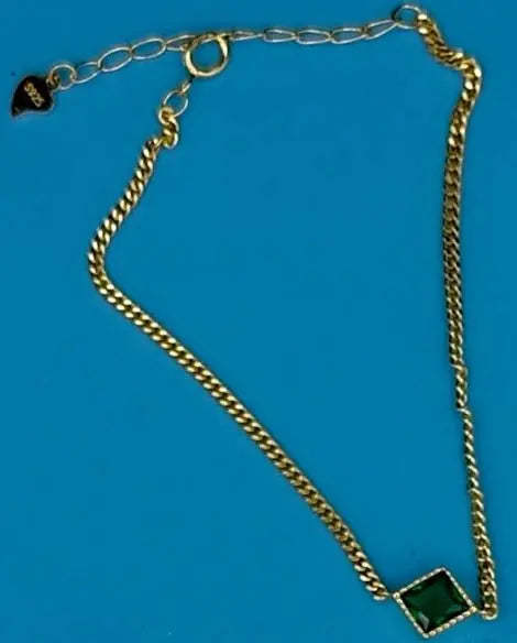 Luxury S925 Sterling Silver Green Zircon Bracelet - Elegant Gold - Plated Jewelry - Amtikiss Casuals