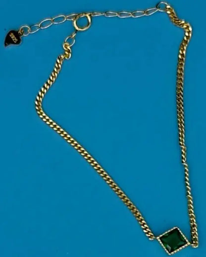 Luxury S925 Sterling Silver Green Zircon Bracelet - Elegant Gold - Plated Jewelry - Amtikiss Casuals
