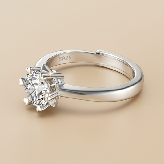 Rhodium Silver Ring Detail with S925 Stamp