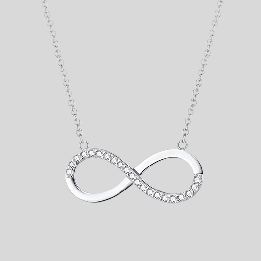 Sparkle Infinity Pendant Necklace - Hypoallergenic 925 Sterling Silver with Austrian AAAA Zirconia - Amtikiss Casuals
