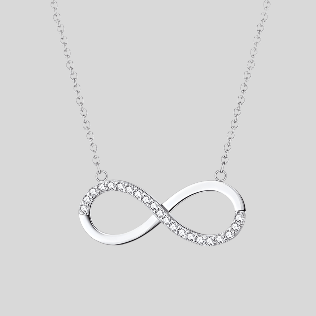 Sparkle Infinity Pendant Necklace - Hypoallergenic 925 Sterling Silver with Austrian AAAA Zirconia - Amtikiss Casuals