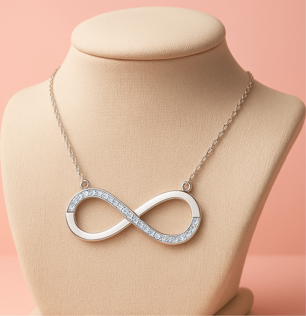 Sparkle Infinity Pendant Necklace - Hypoallergenic 925 Sterling Silver with Austrian AAAA Zirconia - Amtikiss Casuals