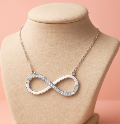 Sparkle Infinity Pendant Necklace - Hypoallergenic 925 Sterling Silver with Austrian AAAA Zirconia - Amtikiss Casuals